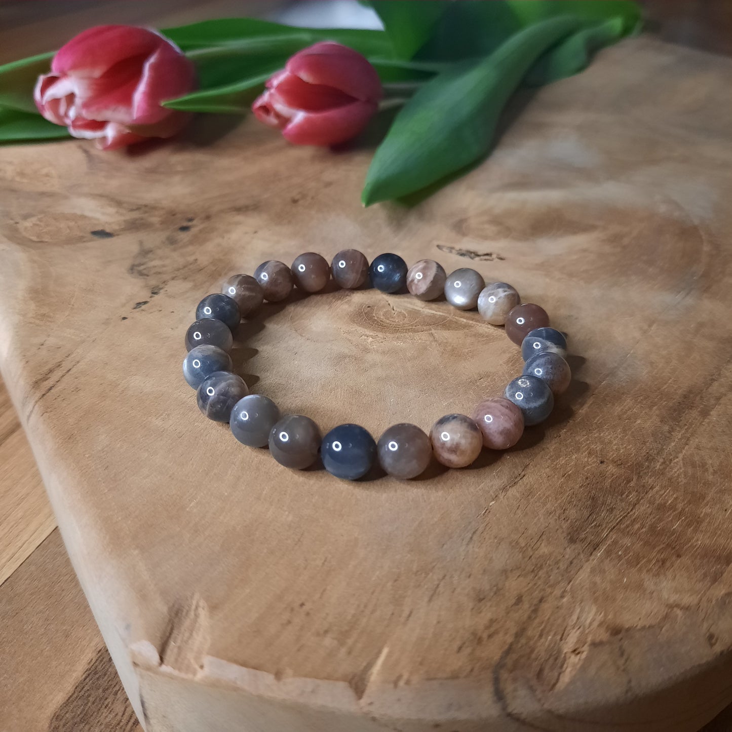 Mondstein schwarz Armband