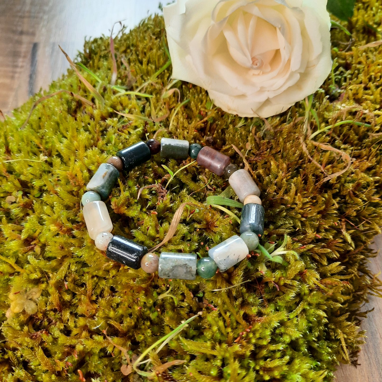 Moosachat Armband Zylinder