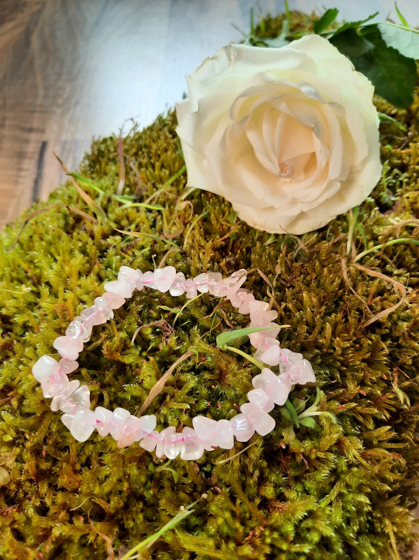Rosenquarz Splitterarmband