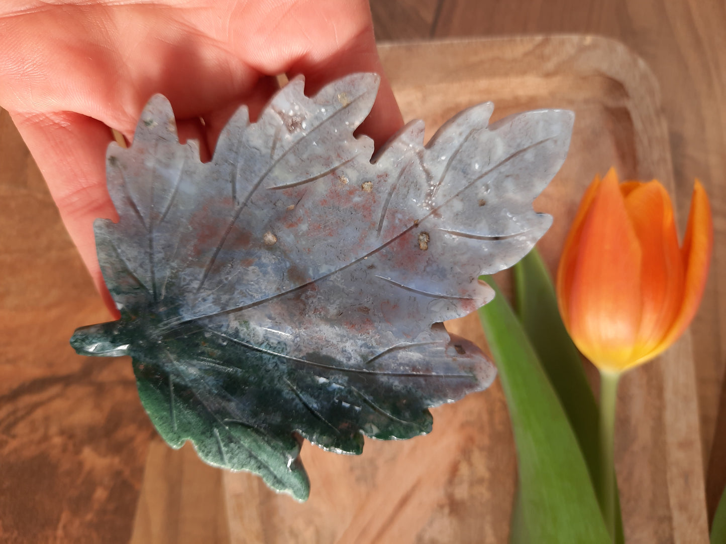 Ozean Jaspis Blatt Carving